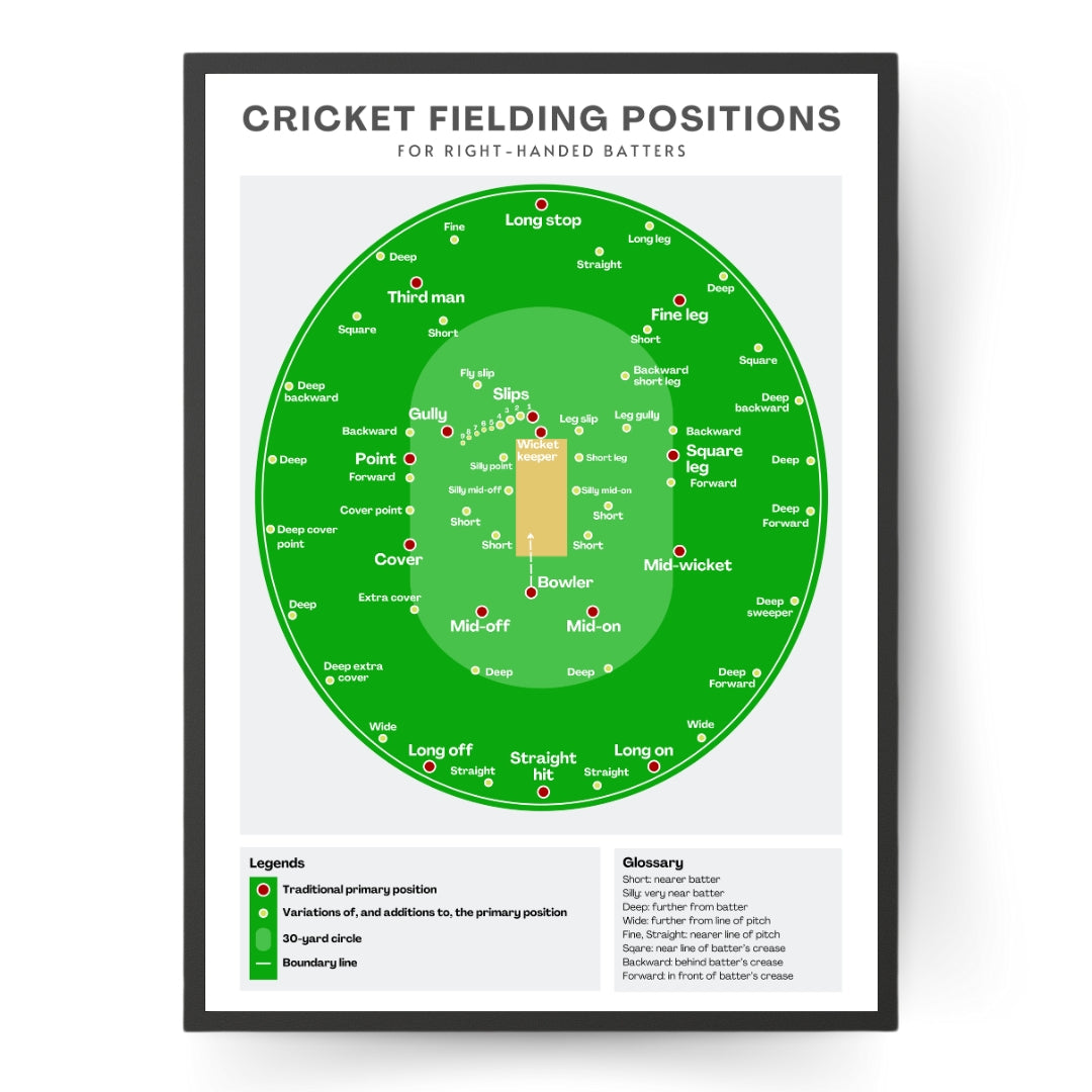 Cricket Fielding Positions Wall Print