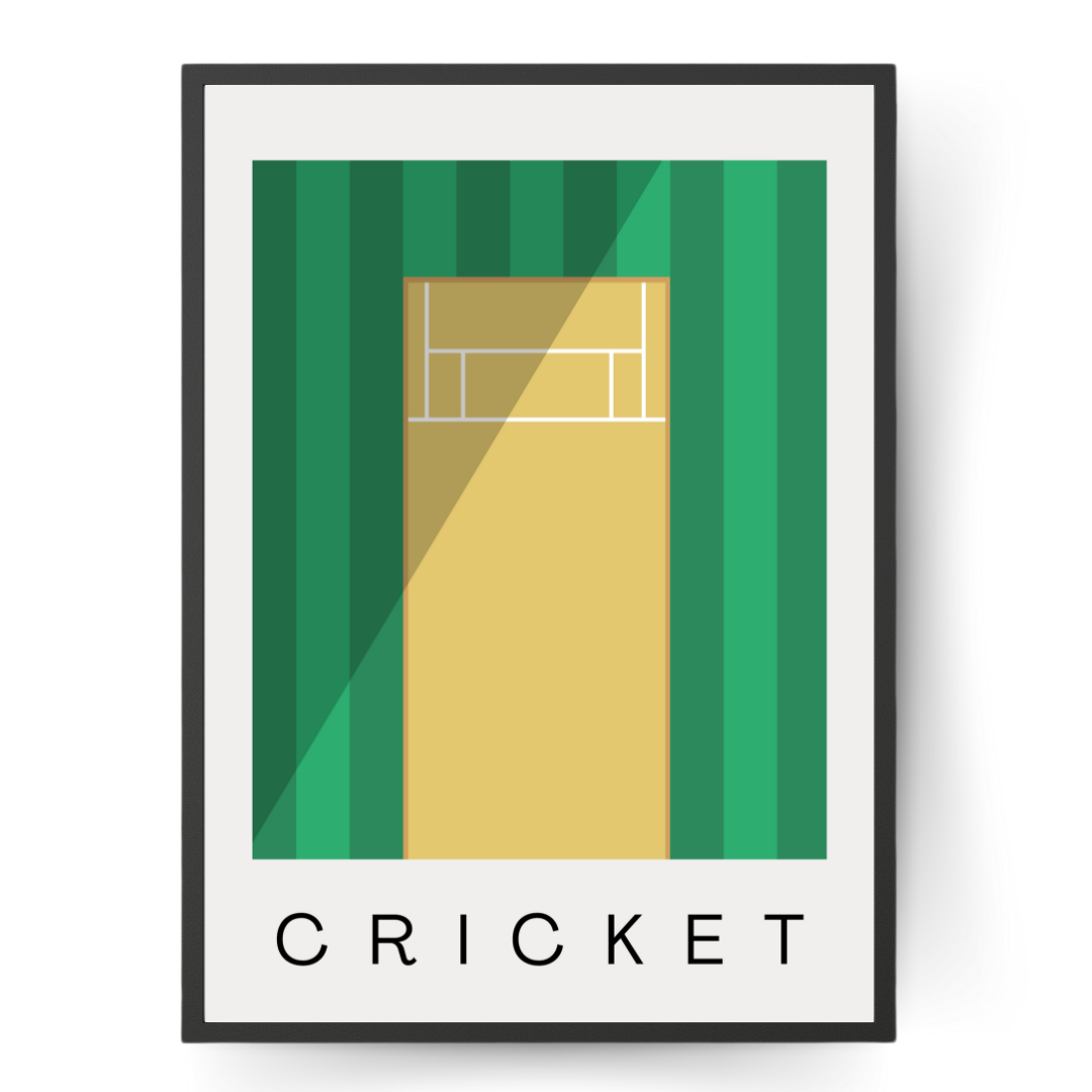 Cricket Pitch Wall Art | Contemporary Minimalist Poster