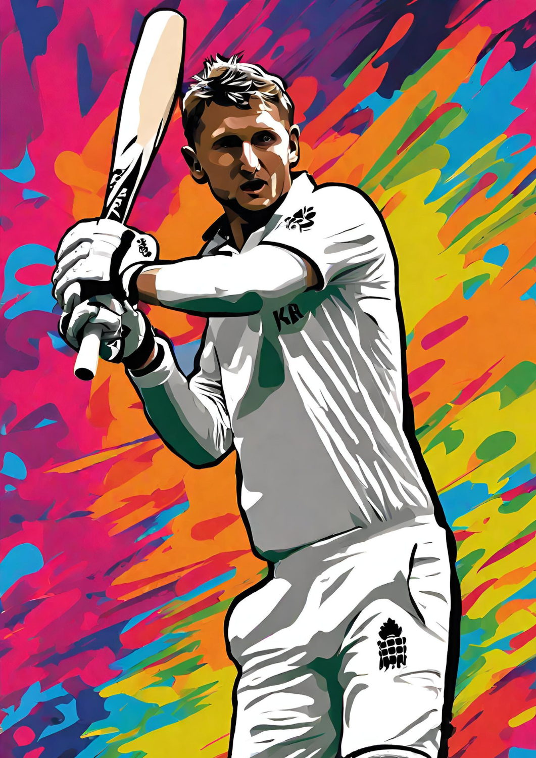 Joe Root Batting | Pop Art Poster