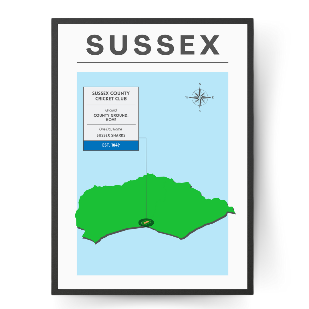 Sussex County Cricket Poster