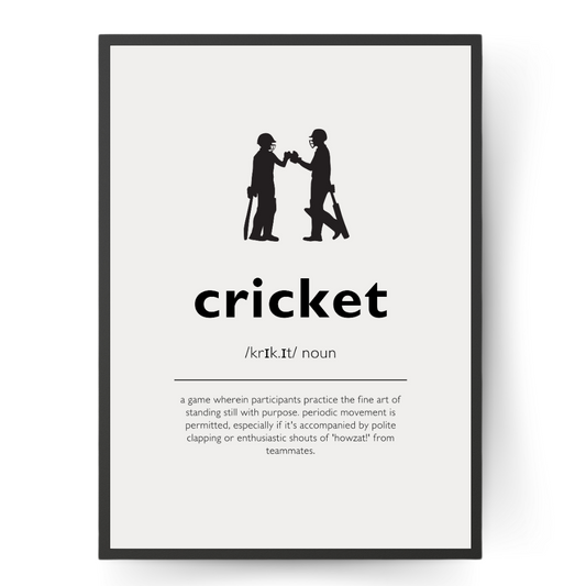 Humorous Cricket Definition Wall Print | Modern With Cricketers