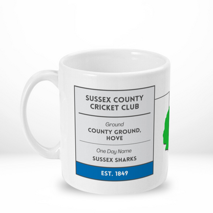 Sussex County Cricket Map Mug