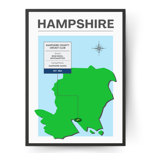 Hampshire County Cricket Poster