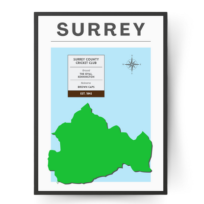 Surrey County Cricket Poster