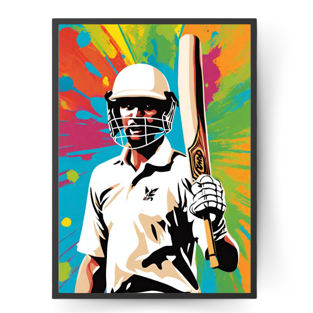 Cricketer Celebrating | Pop Art Poster – Top Order | Cricket Prints & Gifts