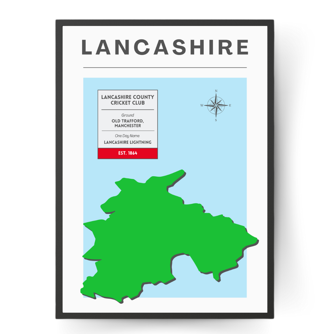 Lancashire County Cricket Poster