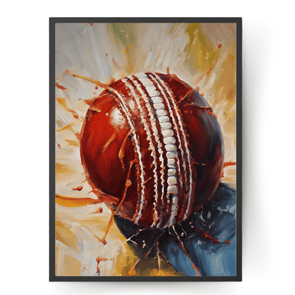 Cricket Ball Oil Style Art Print