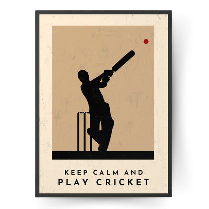 'Keep Calm and Play Cricket' Stylish Cricket Art Print