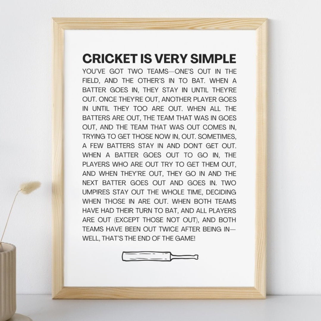 Funny Cricket Rules Print