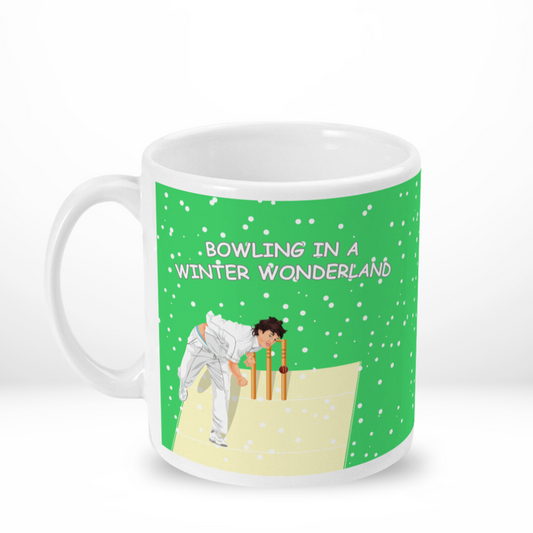 Christmas Cricket Mug | Bowling In a Winter Wonderland