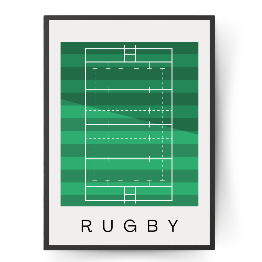 Rugby Pitch Wall Art | Contemporary Minimalist Poster