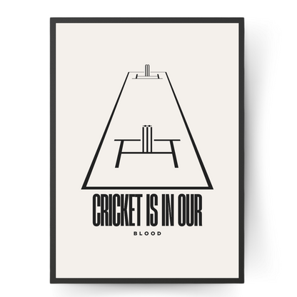 Cricket Wicket, Cricket Is In Our Blood Modern Wall Print