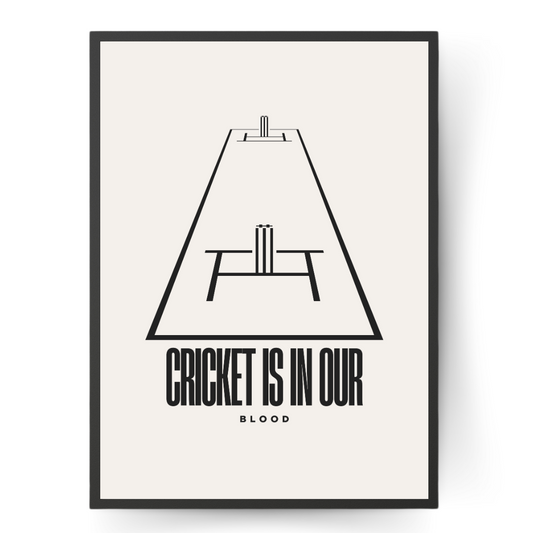 Cricket Wicket, Cricket Is In Our Blood Modern Wall Print