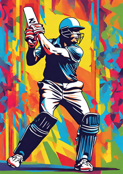 Batsman In Action | Pop Art Poster