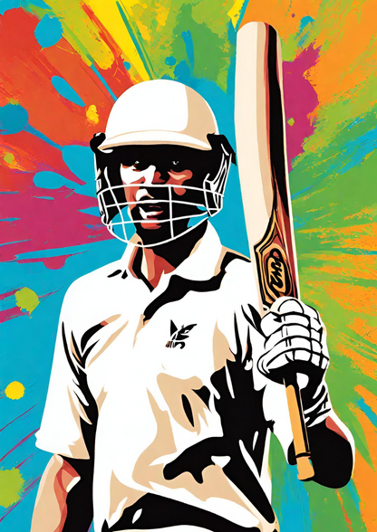 Cricketer Celebrating | Pop Art Poster