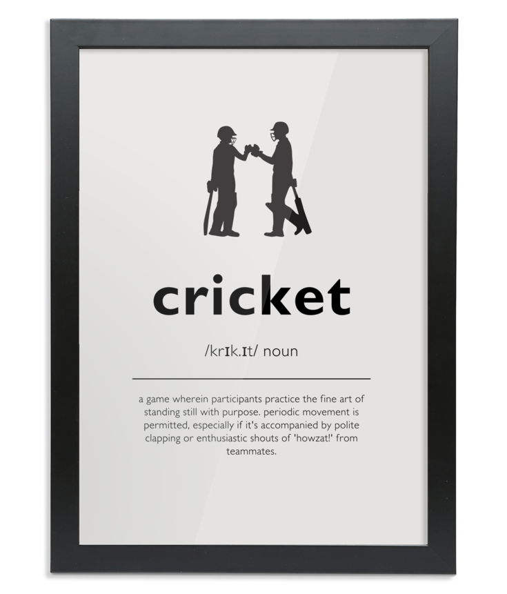 Humorous Cricket Definition Wall Print | Modern With Cricketers