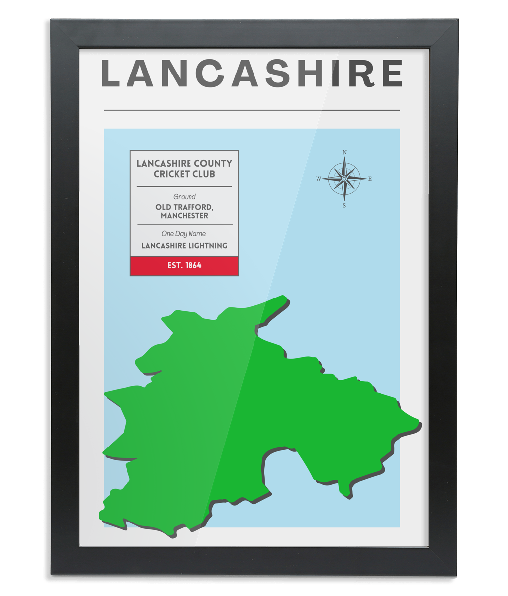 Lancashire County Cricket Poster