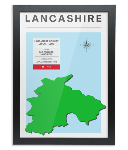 Lancashire County Cricket Poster