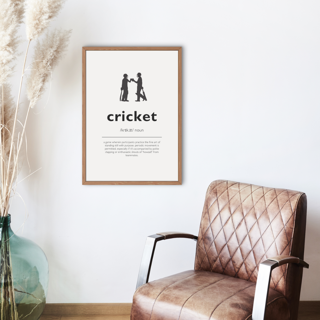 Humorous Cricket Definition Wall Print | Modern With Cricketers