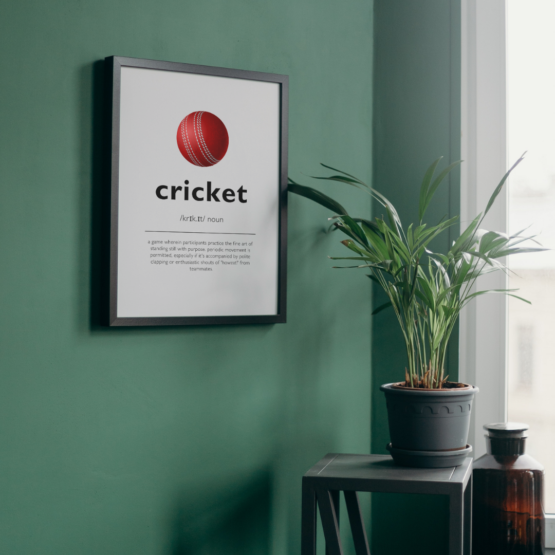 Humorous Cricket Definition Wall Print | Modern With Ball