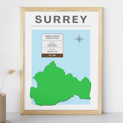 Surrey County Cricket Poster