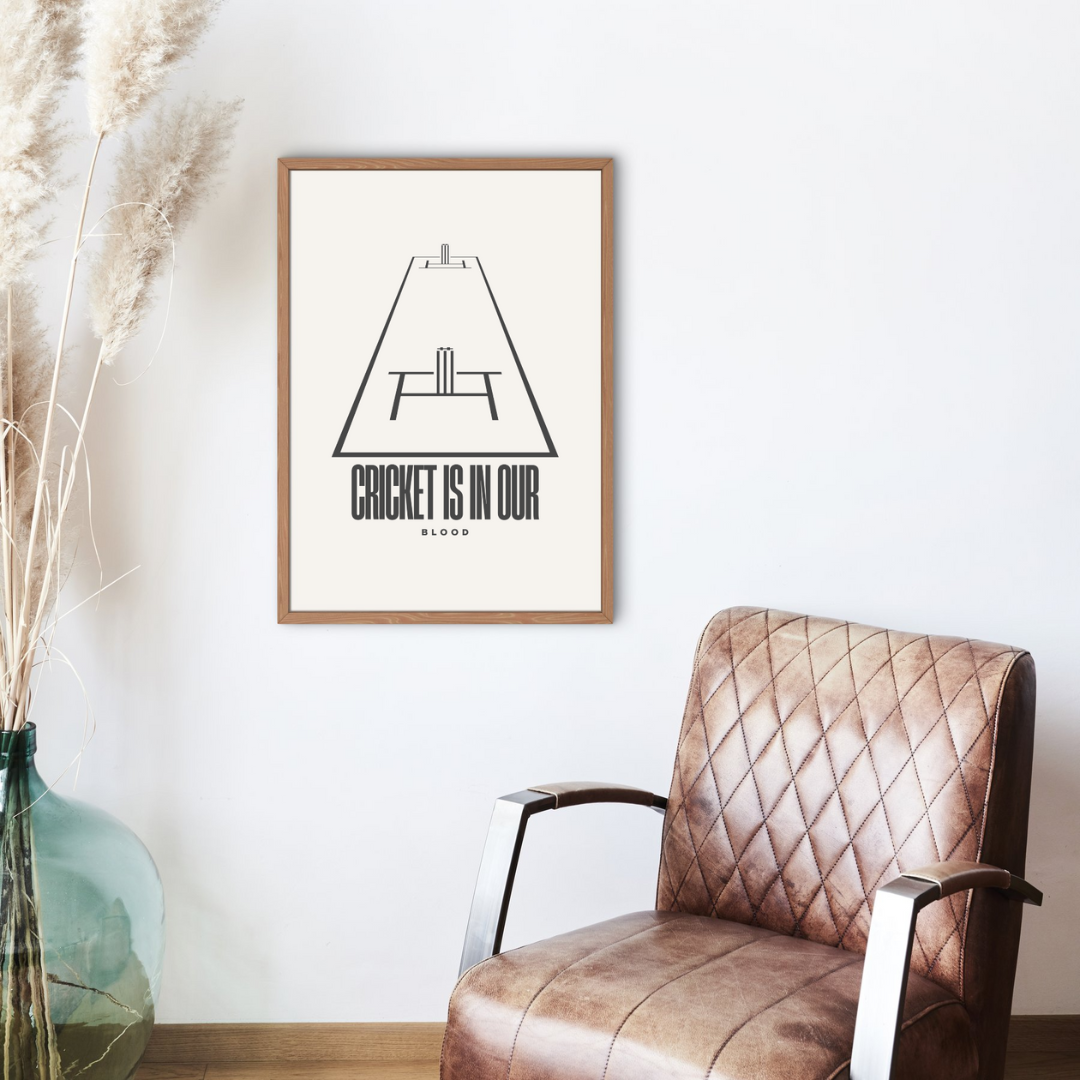 Cricket Wicket, Cricket Is In Our Blood Modern Wall Print