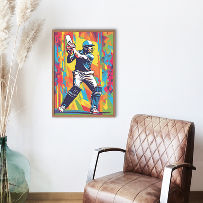 Batsman In Action | Pop Art Poster