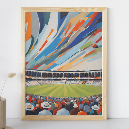 Abstract Colourful Cricket Stadium Art Print