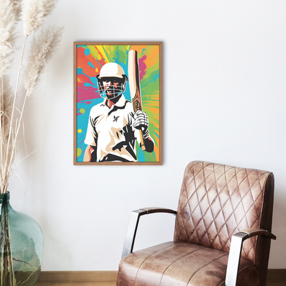 Cricketer Celebrating | Pop Art Poster