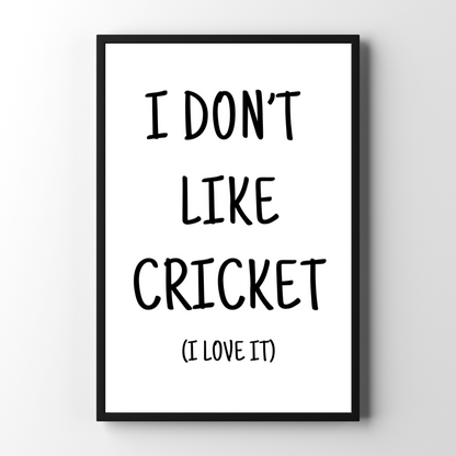 I Don't Like Cricket, I Love It | Large Text