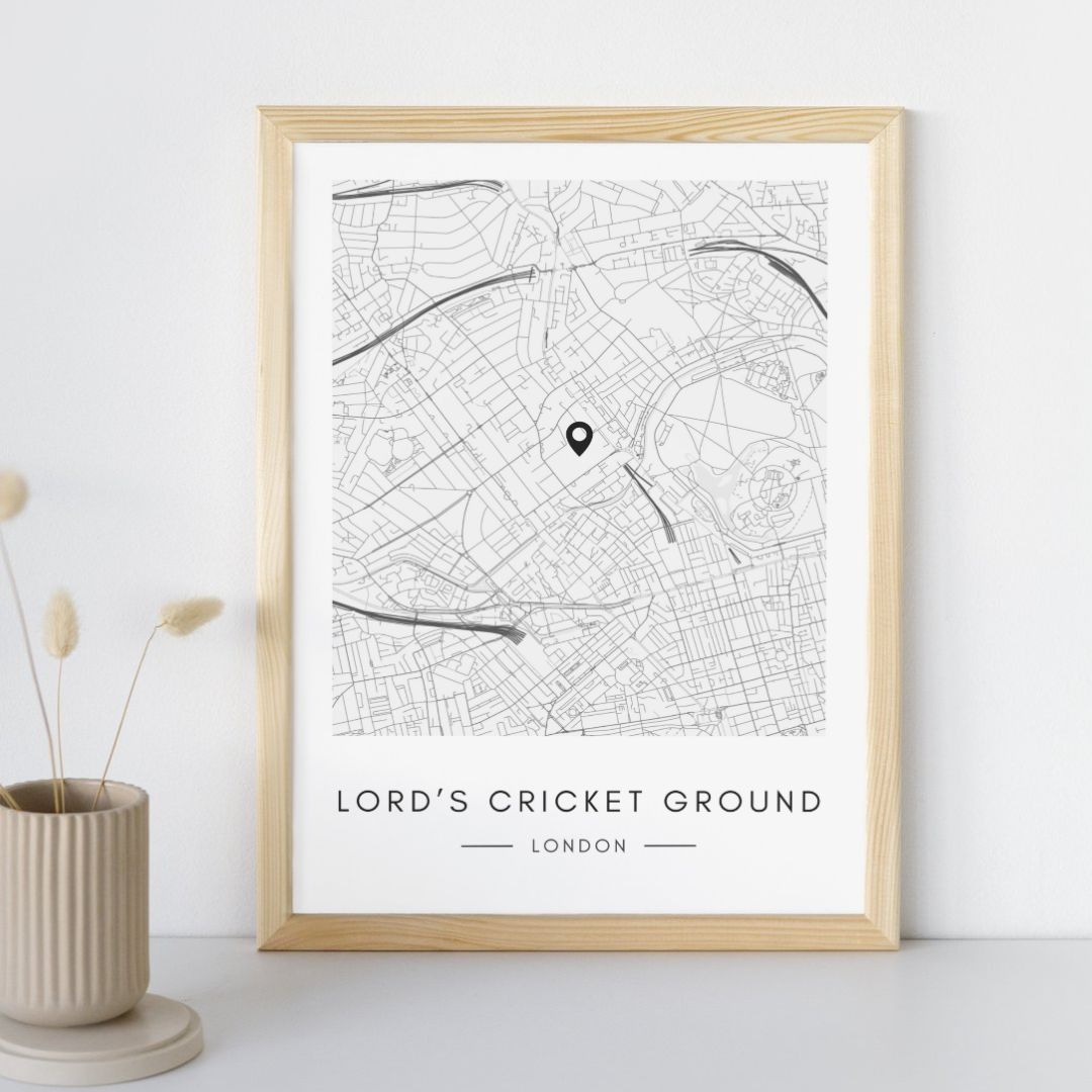 Lord's  Cricket Ground Map Wall Print