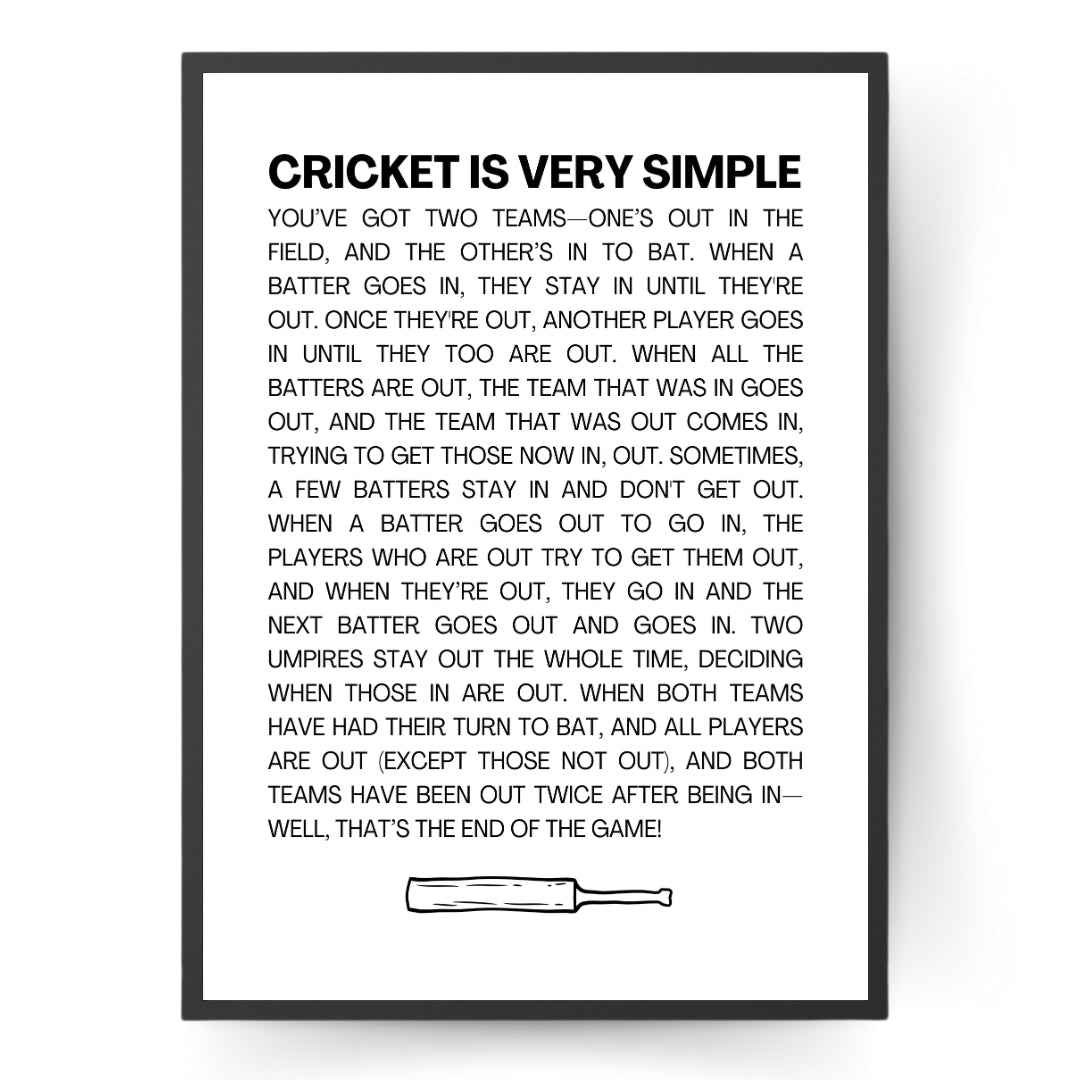 Funny Cricket Rules Print