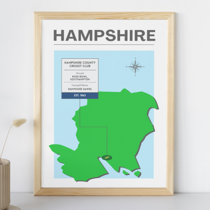 Hampshire County Cricket Poster