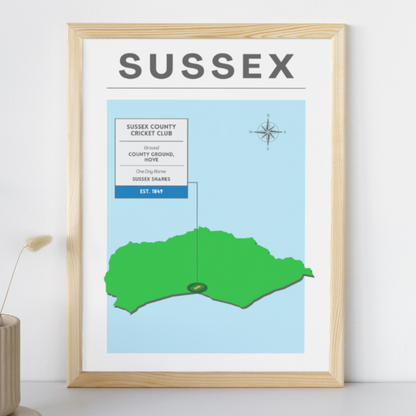 Sussex County Cricket Poster