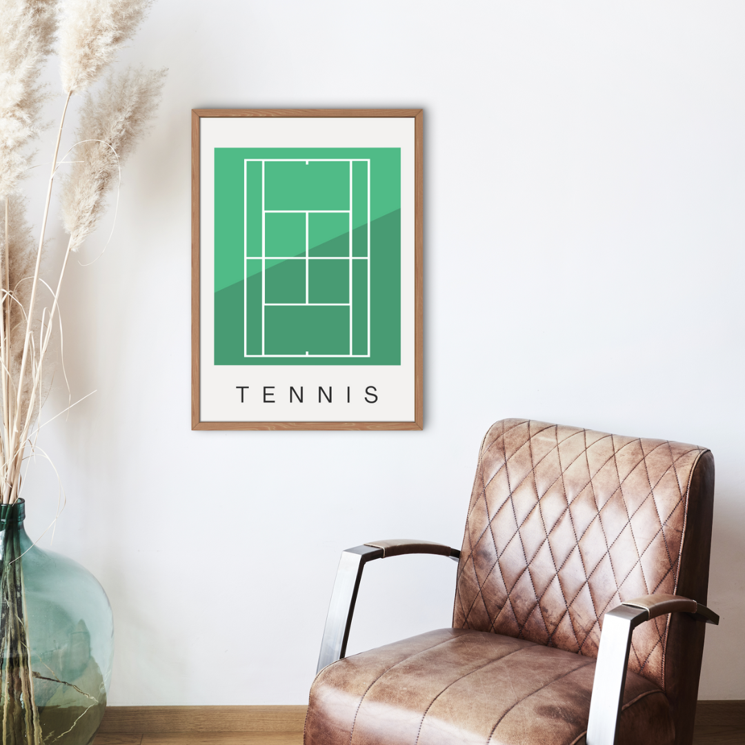 Tennis Court Wall Art | Contemporary Minimalist Poster