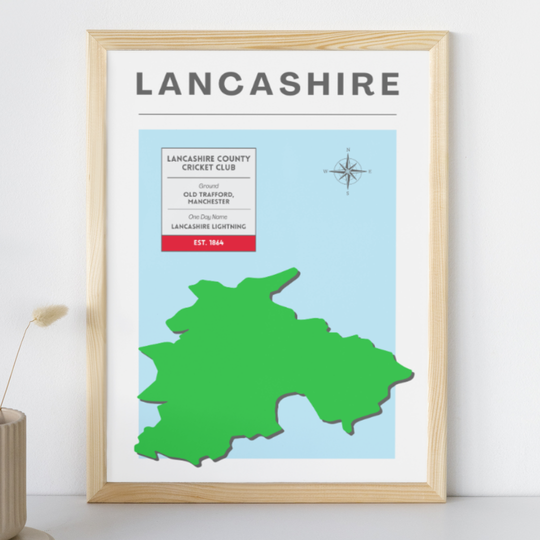 Lancashire County Cricket Poster