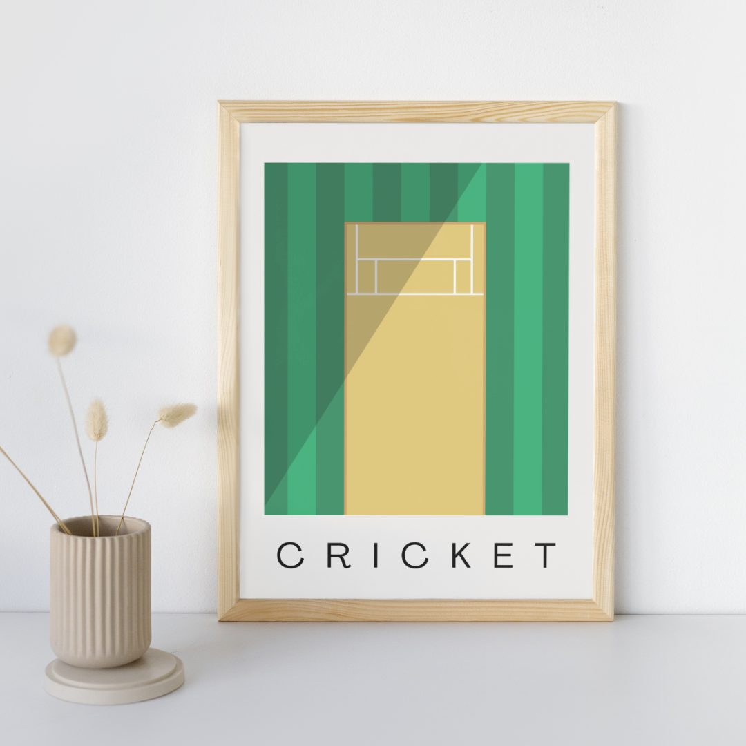 Cricket Pitch Wall Art | Contemporary Minimalist Poster