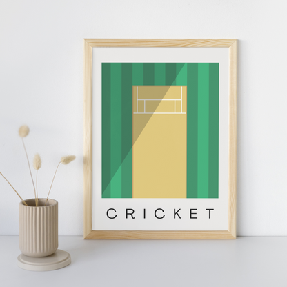 Cricket Pitch Wall Art | Contemporary Minimalist Poster