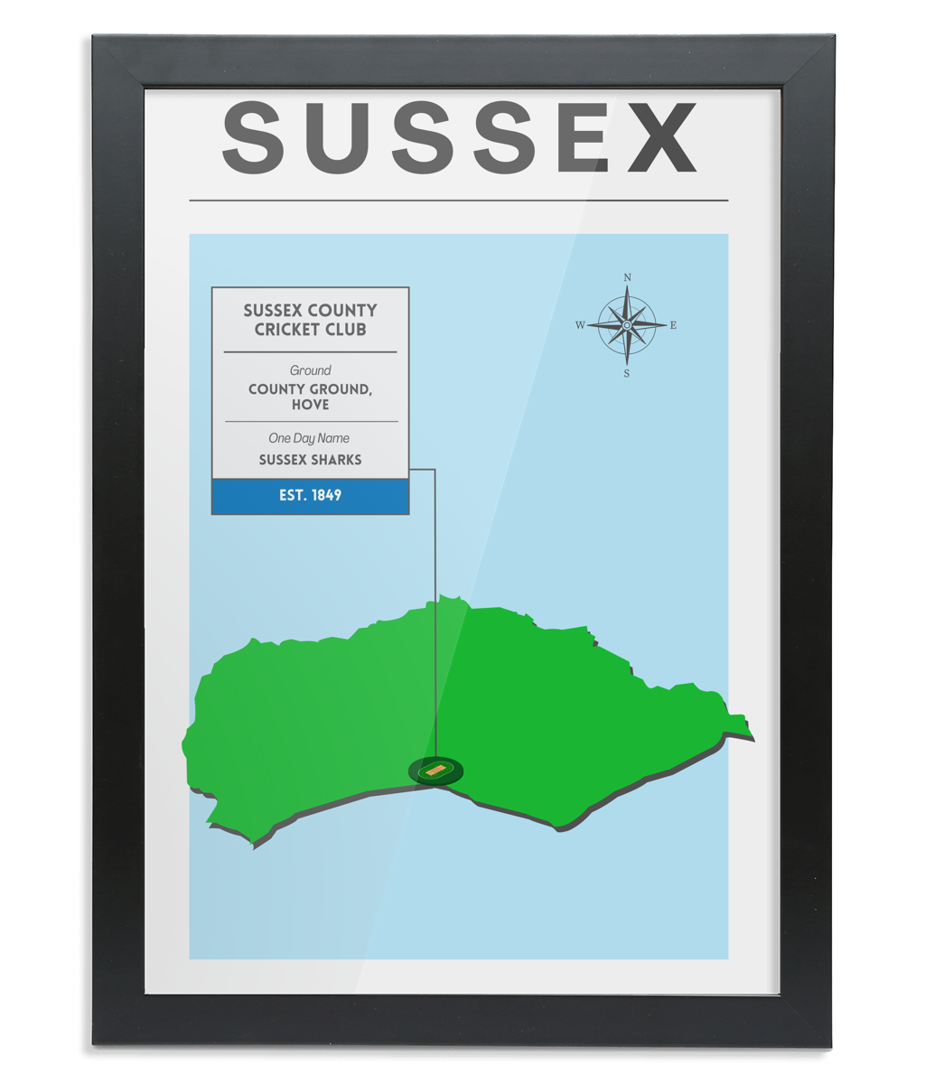 Sussex County Cricket Poster