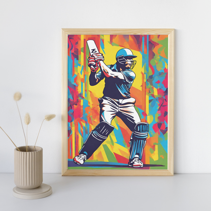 Batsman In Action | Pop Art Poster