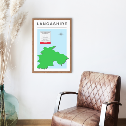 Lancashire County Cricket Poster