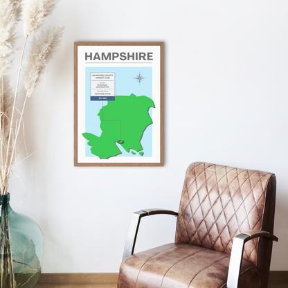 Hampshire County Cricket Poster