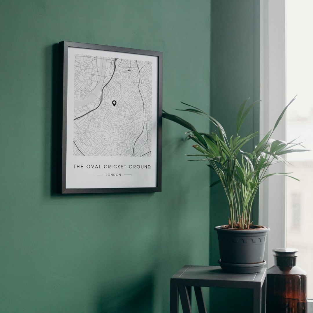 The Oval Cricket Ground Map Wall Print