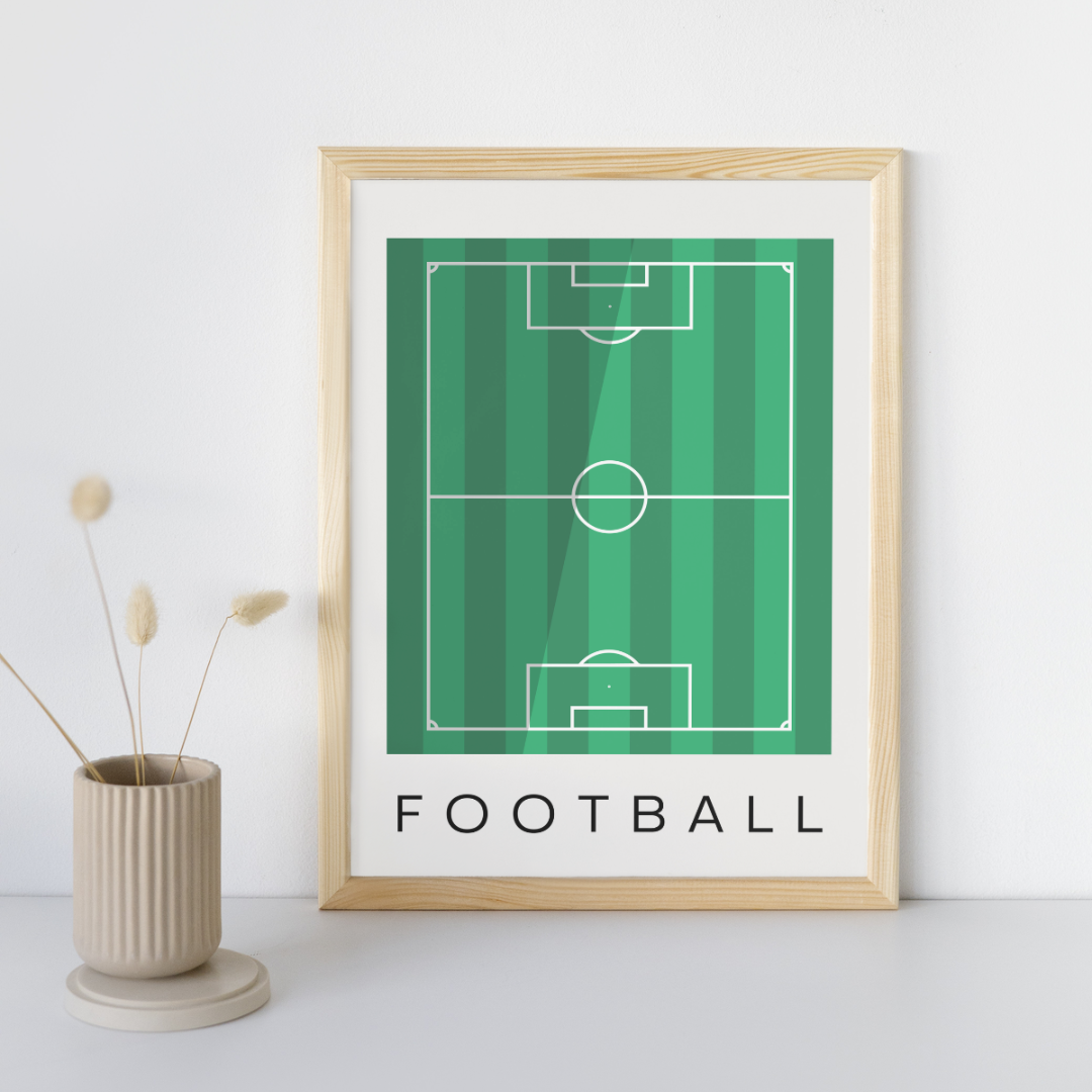 Football Pitch Wall Art | Contemporary Minimalist Poster