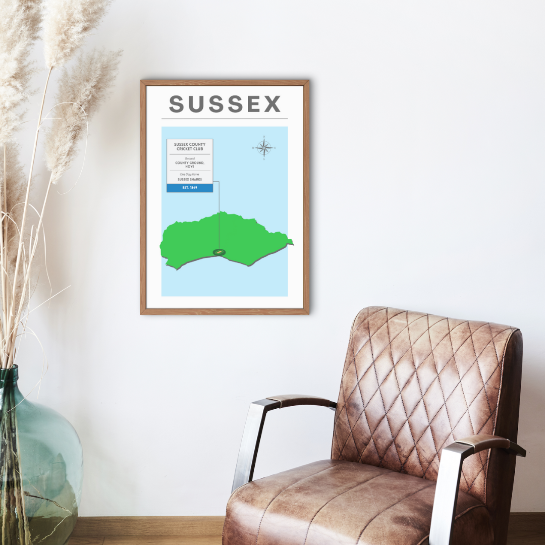 Sussex County Cricket Poster