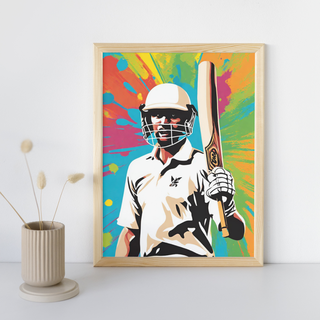 Cricketer Celebrating | Pop Art Poster