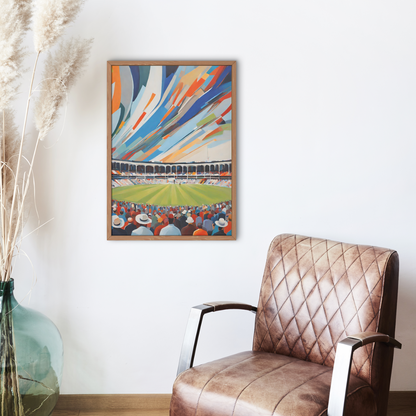 Abstract Colourful Cricket Stadium Art Print