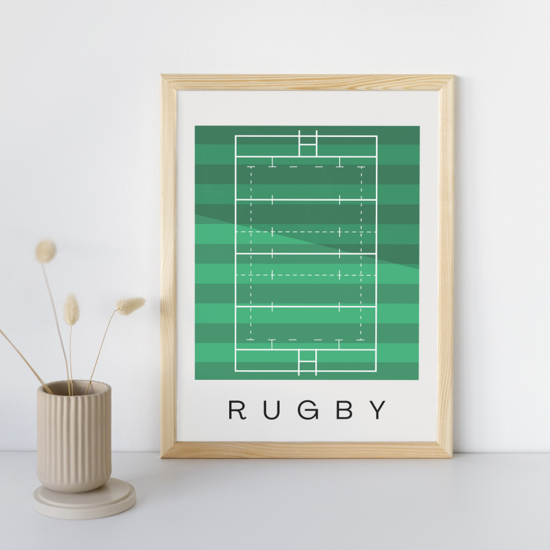 Rugby Pitch Wall Art | Contemporary Minimalist Poster