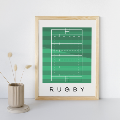 Rugby Pitch Wall Art | Contemporary Minimalist Poster