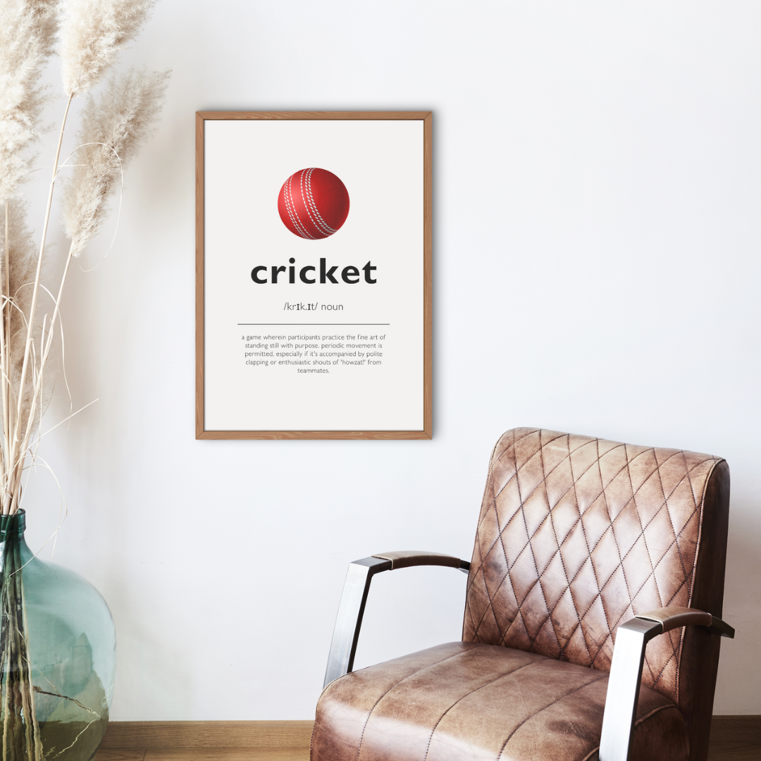 Humorous Cricket Definition Wall Print | Modern With Ball